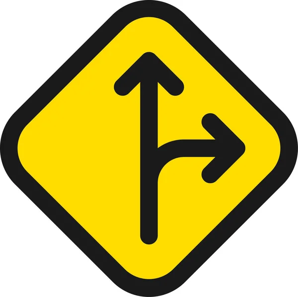 Icône Côté Panneau Signalisation Dans Style Contour Rempli — Image vectorielle