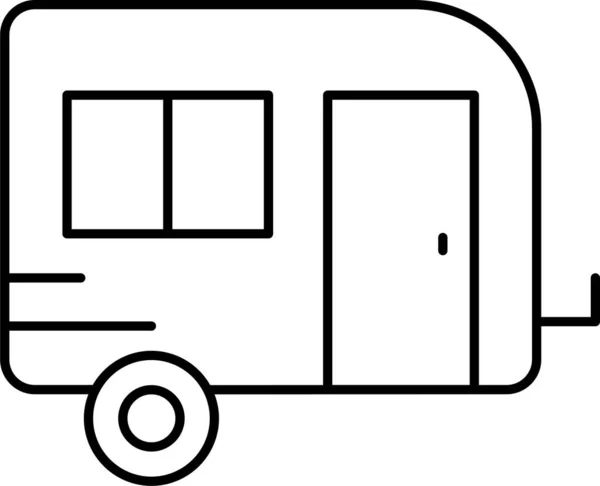 Caravan Aanhangwagen Reizen Pictogram — Stockvector