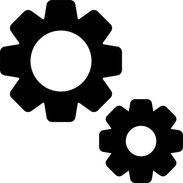 Cogwheel Config Gear Icon Solid Style — Stock Vector