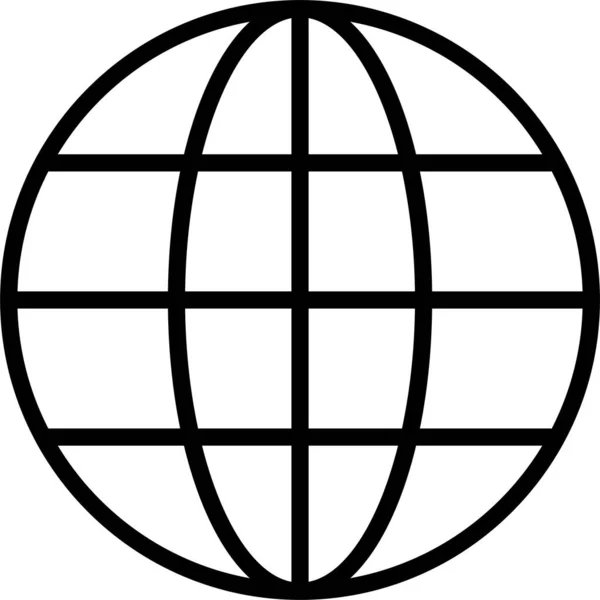 Icona Mappa Del Mondo Terra — Vettoriale Stock