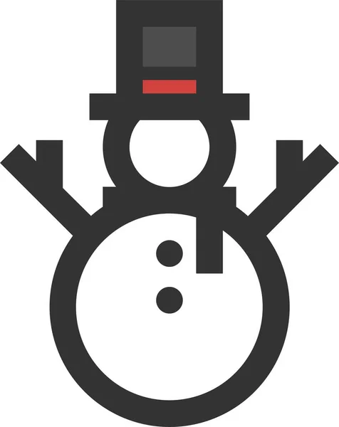 Εποχή Χιόνι Εικονίδιο Χιονάνθρωπος Στυλ Γεμάτο Περίγραμμα — Διανυσματικό Αρχείο