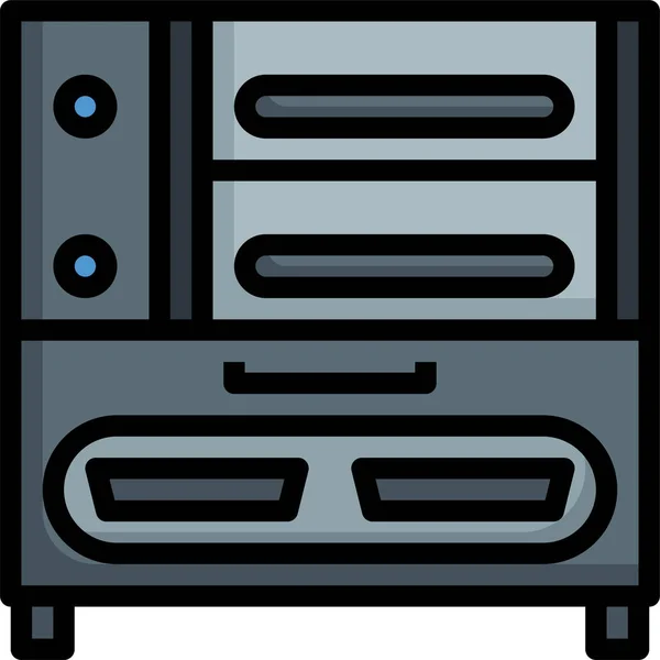 Icono Estufa Electrónica Del Horno Estilo Contorno Lleno — Vector de stock