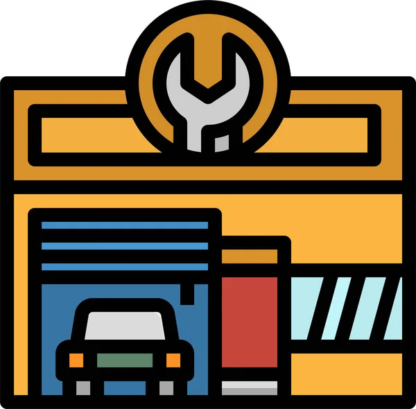 Car Care Fix Icon Filled Outline Style — Stockvektor