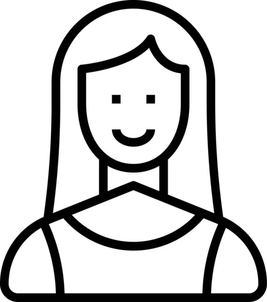 Аватар Жіноча Ікона Дівчини Стилі Контур — стоковий вектор