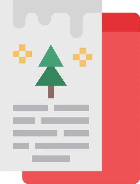 Card Christmas Celebration Icon Flat Style — Stock vektor