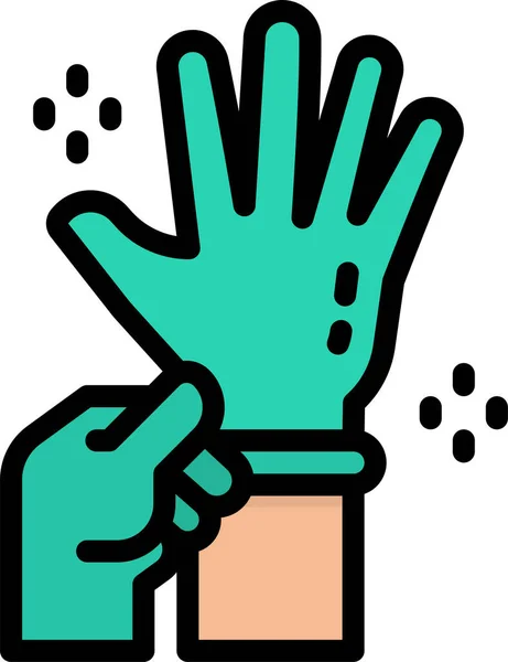Ikona Ochrony Zdrowia Rękawic — Wektor stockowy