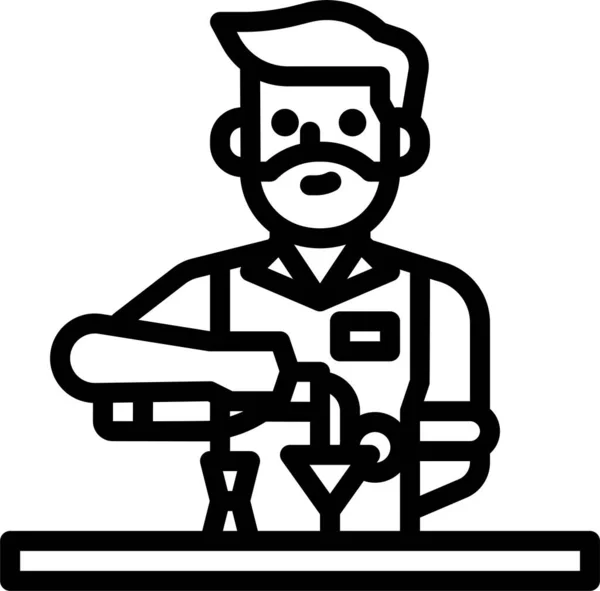 Bartender Barman Professions Icon — Stock Vector