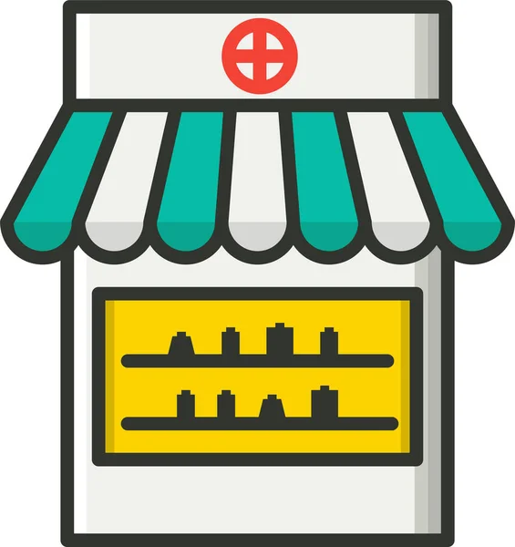 Apotheken Apotheken Ikone Ausgefüllten Outline Stil — Stockvektor