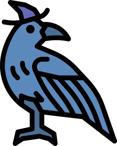 Icona Corvo Uccello Corvo Nella Categoria Halloween — Vettoriale Stock