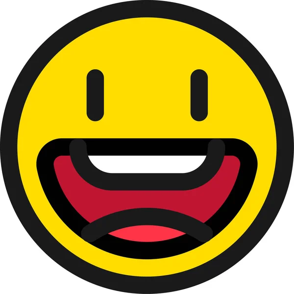 Grinning Face Emoji Icon Filled Outline Style — Stock Vector