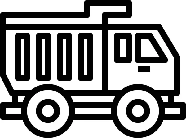 Výpis Truck Hračky Ikona Obrysu Stylu — Stockový vektor