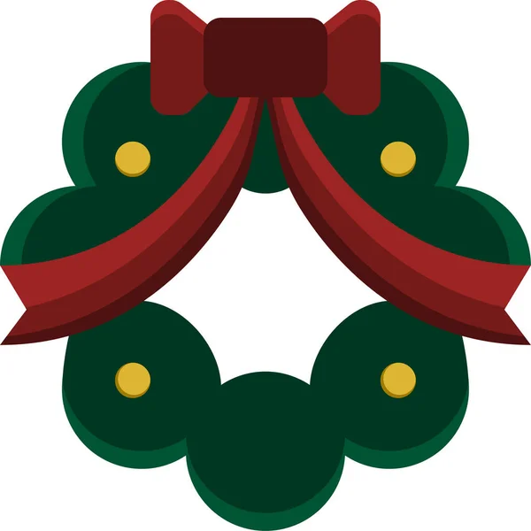 Koszorú Karácsonyi Ajándék Ikon Karácsonyi Kategóriában — Stock Vector