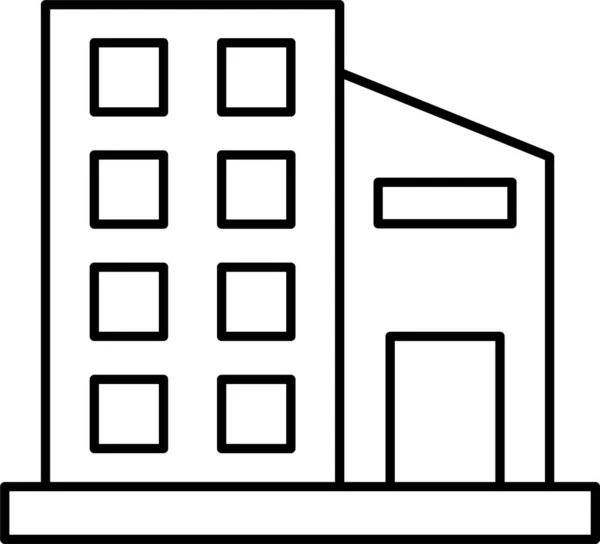 Apartment Building Hotel Icon Outline Style — Stock Vector