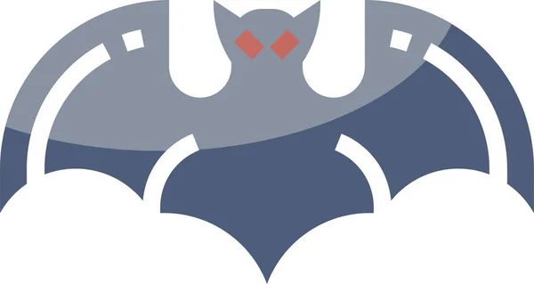 Zvíře Zvířata Bat Ikona Plochém Stylu — Stockový vektor