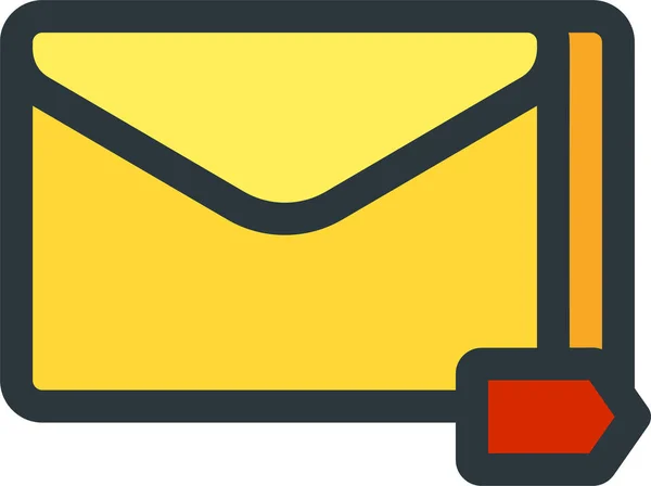 Email Importante Icono Etiquetado Estilo Contorno Lleno — Archivo Imágenes Vectoriales