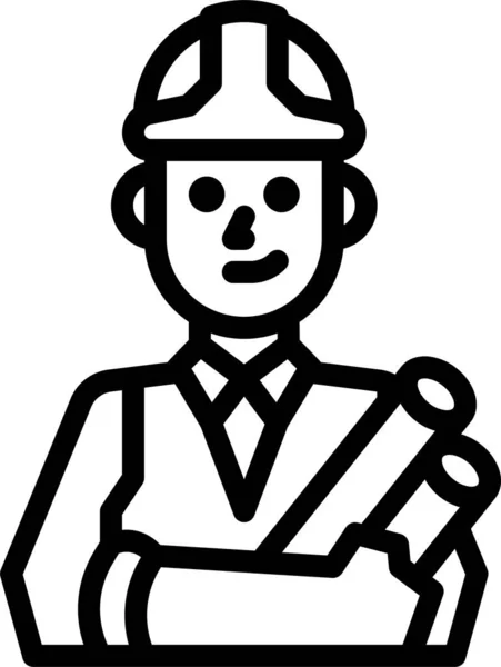 Ingeniero Trabajador Trabajo Icono — Vector de stock