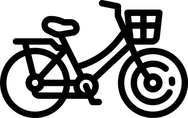 自転車趣味のアイコンをアウトラインスタイルで表示 — ストックベクタ