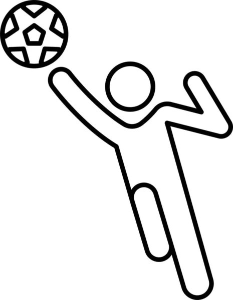 Иконка Игры Футбол Стиле Абрис — стоковый вектор