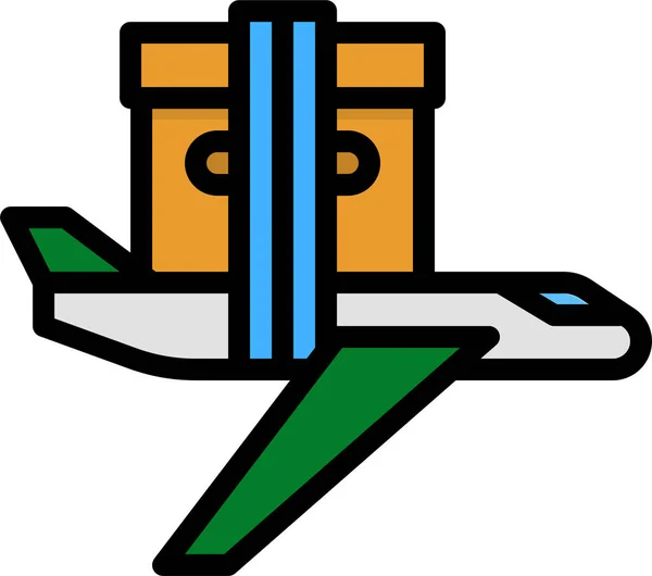 Icono Entrega Carga Avión — Vector de stock