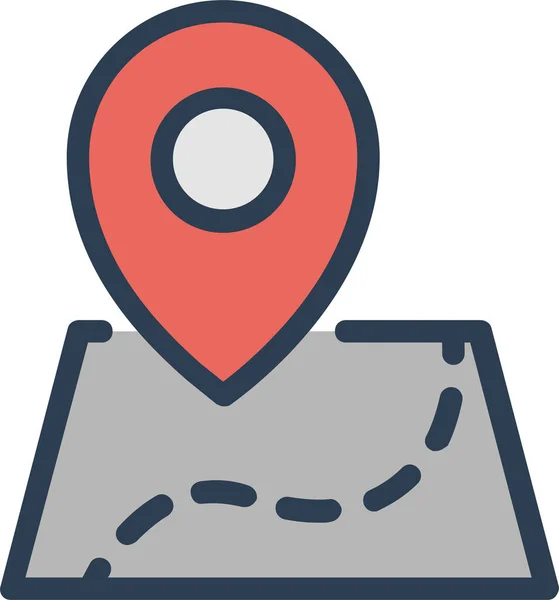 Ikona Ścieżki Mapy Lokalizacji Stylu Wypełnionego Zarysu — Wektor stockowy