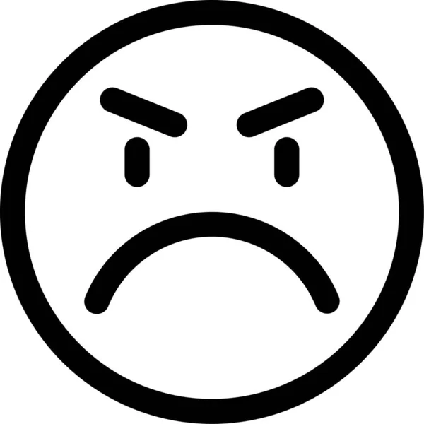 Angry Annoyed Emoji Icon — Stock Vector