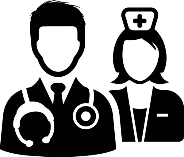 Assistant Médecin Infirmière Icône Style Solide — Image vectorielle