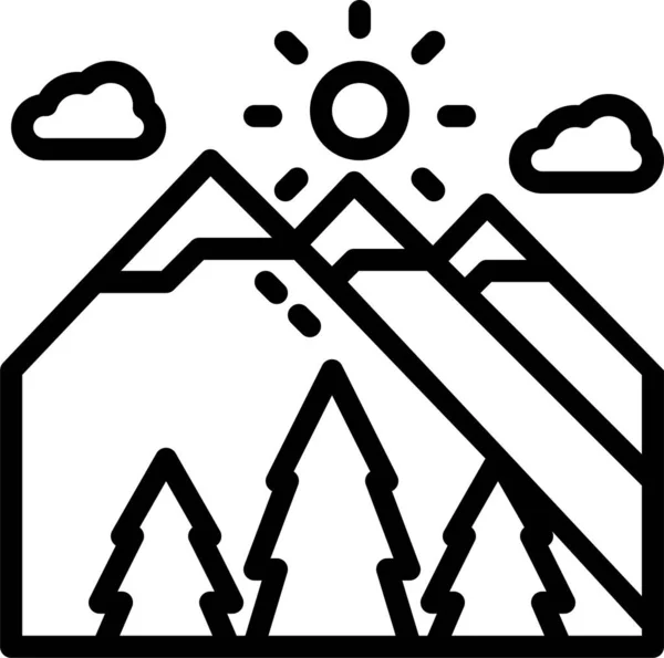 Mountain Mountains Altitude Icon Outline Style — Stock Vector