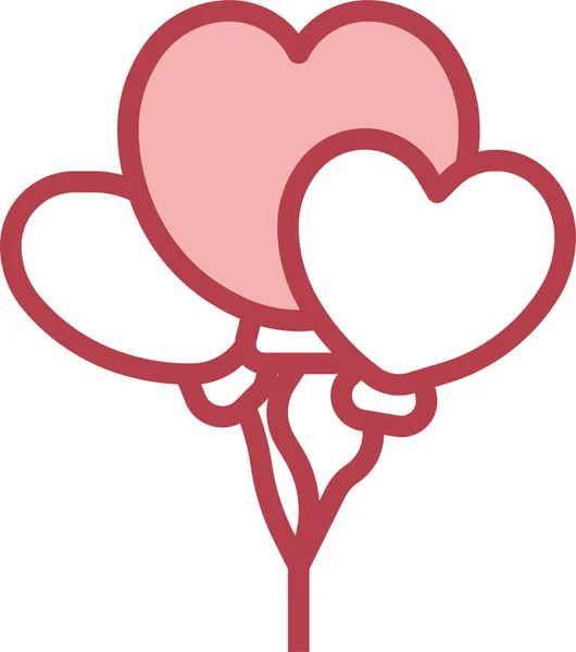 Ballon Coeur Amour Icône — Image vectorielle