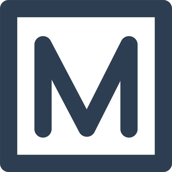 Metrostation Bahn Symbol Umrissstil — Stockvektor