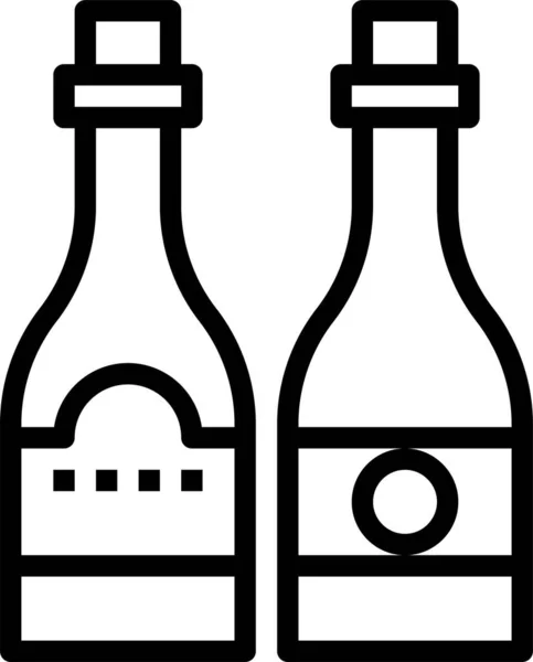 Botella Bebida Alimento Icono Estilo Del Esquema — Archivo Imágenes Vectoriales