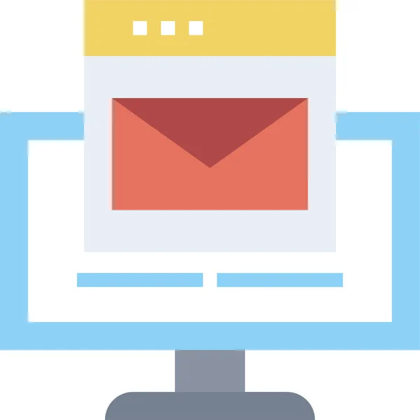 Ícone Envelope Mail Computador Estilo Plano — Vetor de Stock