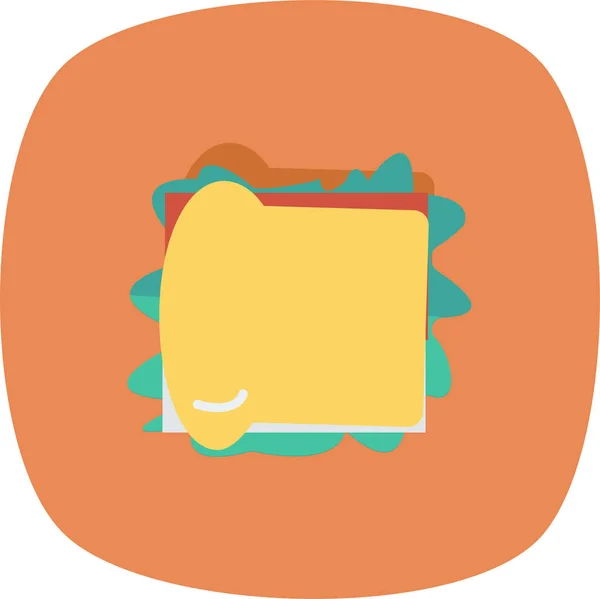 Хлеб Сыр Быстро Икона Плоском Стиле — стоковый вектор