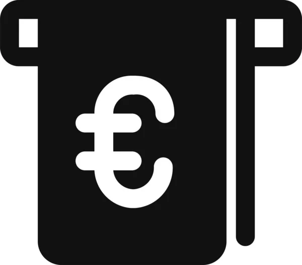 Efectivo Euro Icono Dinero Estilo Sólido — Archivo Imágenes Vectoriales
