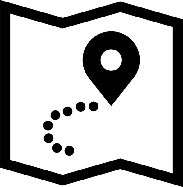 Map Pin Zeiger Symbol Solidem Stil — Stockvektor