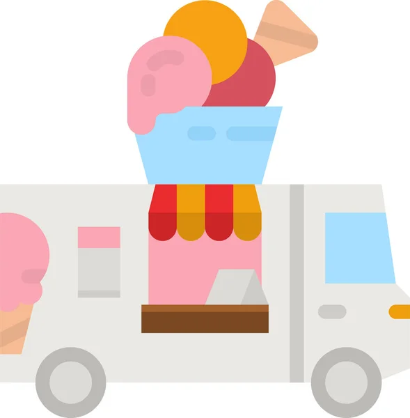 Icecream Van Ice Icon — стоковый вектор