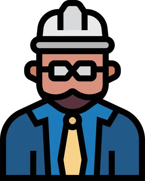 Icône Construction Constructeur Avatar Dans Style Contour Rempli — Image vectorielle