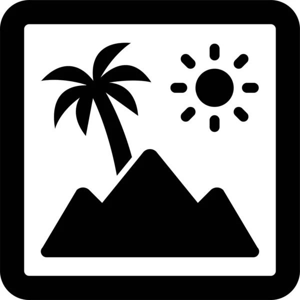 Photo Travel Vacation Icon Solid Style — Stock Vector