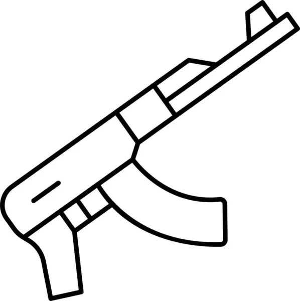 Pistola Kalashnikov Rifle Icono — Vector de stock