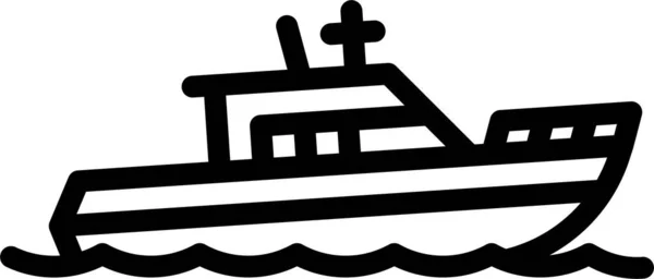Båt Hastighet Fartyg Ikon Kontur Stil — Stock vektor