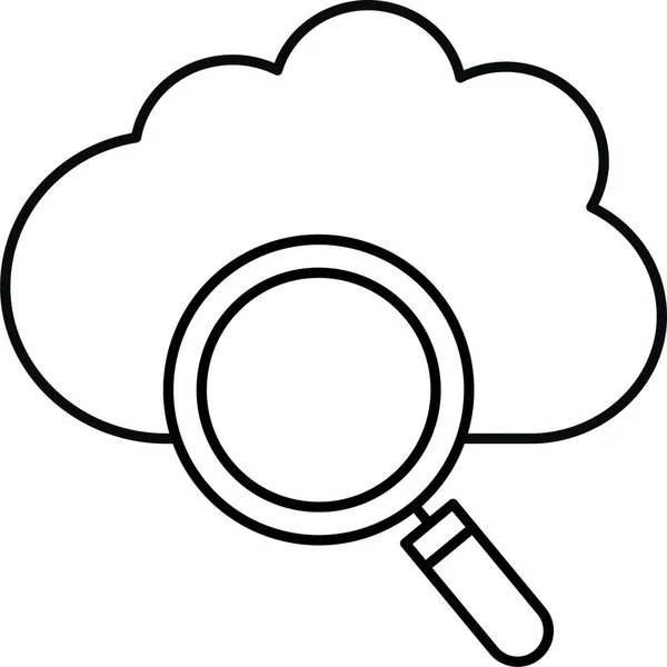 Εικονίδιο Αναζήτησης Cloud — Διανυσματικό Αρχείο