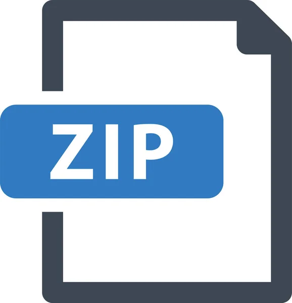 Archive File Zip Icon Flat Style — Stock Vector
