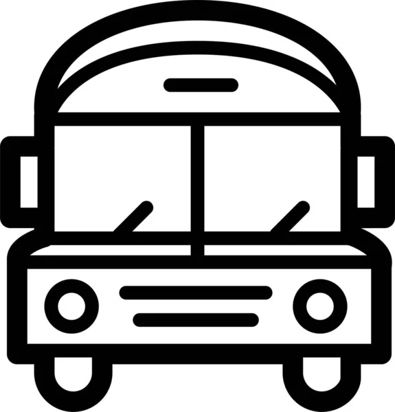 Bus Eğitimi Okul Simgesi Ana Hatları Biçiminde — Stok Vektör