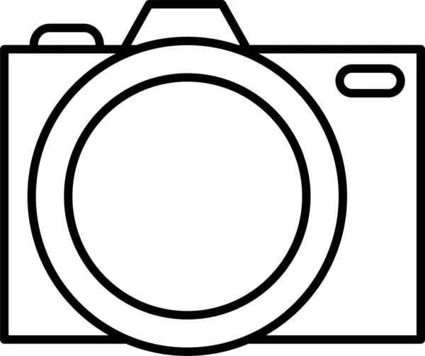 Kamera Dslr Linsikon Konturstil — Stock vektor