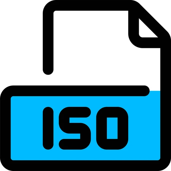 Filetype Formato Iso Icono Estilo Contorno Lleno — Vector de stock