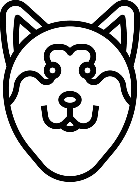 Akita Inu Animal Icon Outline Style — стоковый вектор