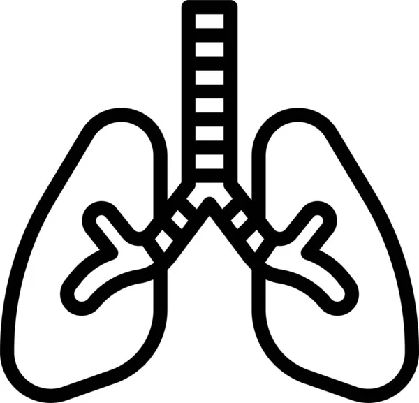 Akciğer Nefes Organı Simgesi — Stok Vektör