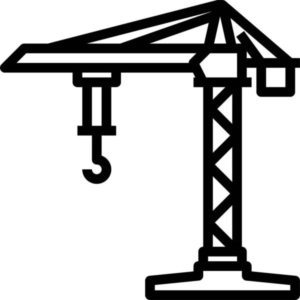 Membangun Ikon Crane Konstruksi Dalam Kategori Alat Konstruksi - Stok Vektor