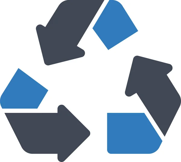 Ecologie Recyclen Icoon Recycling Platte Stijl — Stockvector