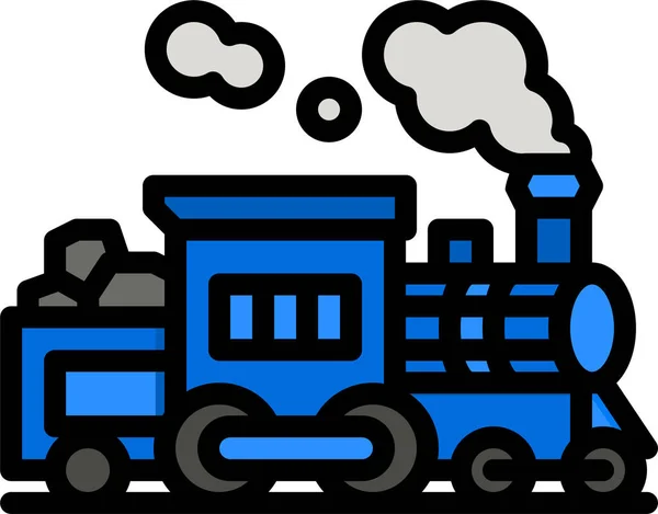 Train Toy Railroad Icon Filled Outline Style — 图库矢量图片