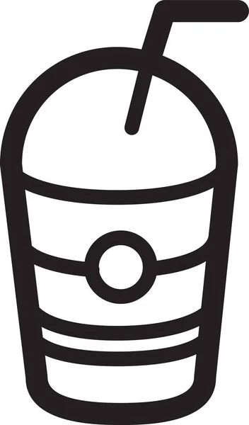 Cocktail Ποτό Fizzy Εικόνα Στυλ Περίγραμμα — Διανυσματικό Αρχείο
